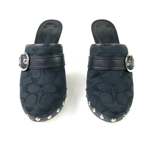 Coach Willow Signature C Black Clogs - Picture 2 of 10